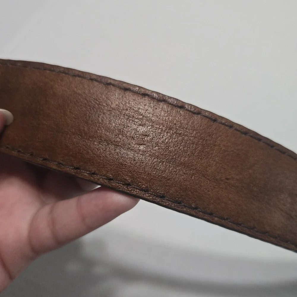 Brighton Men's M21538 Escape Dark Brown Croco Embossed Leather Belt Size 40 USA